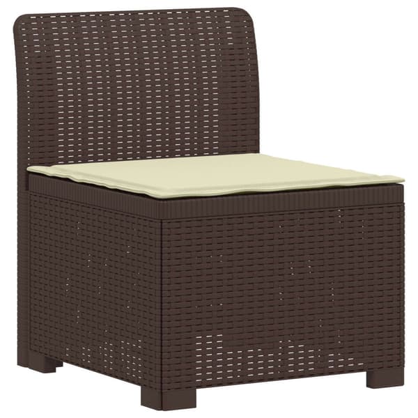 7-sits Soffa med Kuddar Rattanlook PP Brun