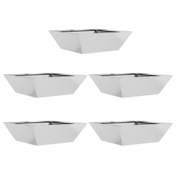 Trädgårdsplanterare 5 pcs Silver 50 x 50 x 15 cm