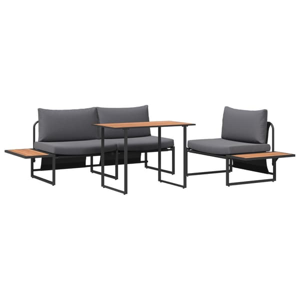 Trädgårdsmöbelset 3 pcs Antracit Stål
