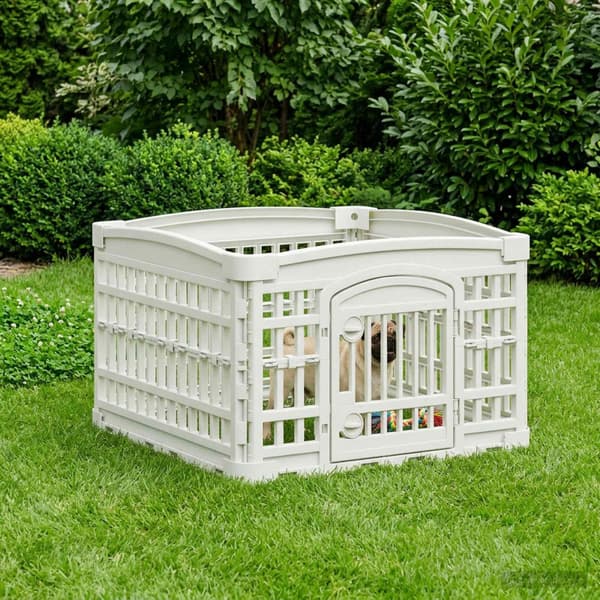 4-delad Hundlekhage Vit 63 x 63 x 40 cm Plast