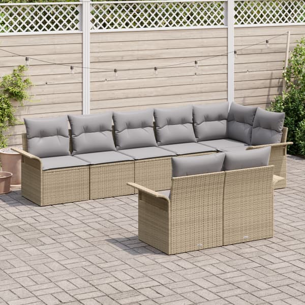 Trädgårdsoffset 8 st Beige konstrotting