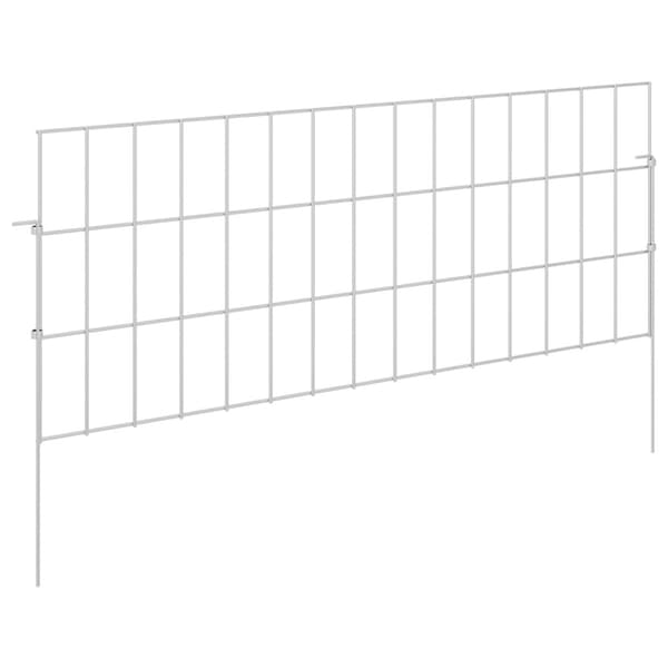 Trädgårdsstängsel med pålar 48 pcs 75 x 30 cm Mesh Silver