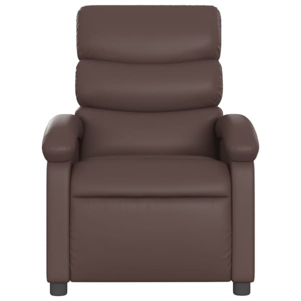 Elektrisk massagefåtölj brun konstläder