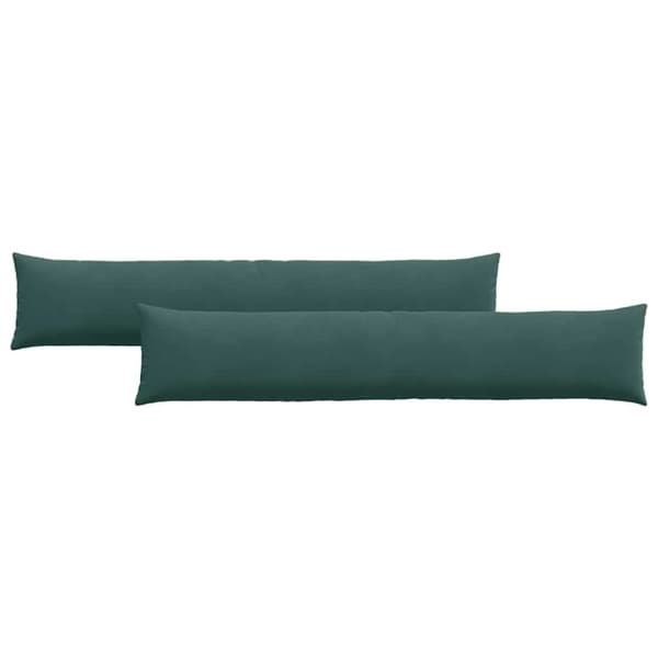 Sofakuddar 2 pcs Mörkgrön 200 x 40 cm Kordread tyg