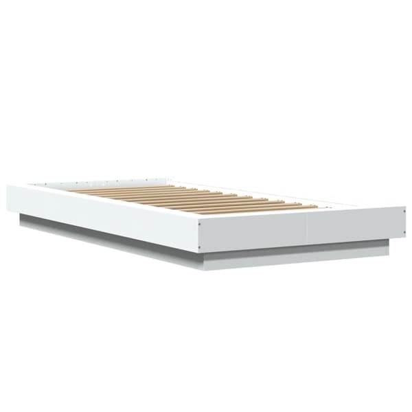 Sängram vit 90x200 cm konstruerat trä