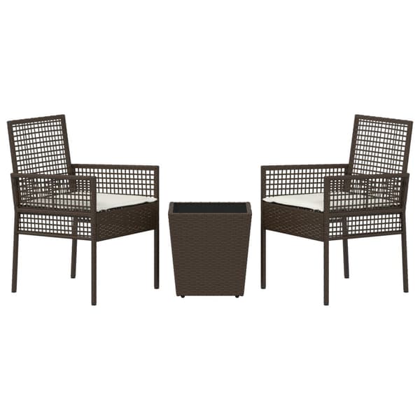 Trädgårds Bistro Set 3 pcs Brun konstrotting