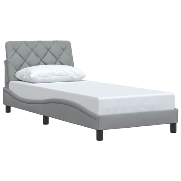 Bed Frame without Mattress Light Grey 90x200 cm Fabric