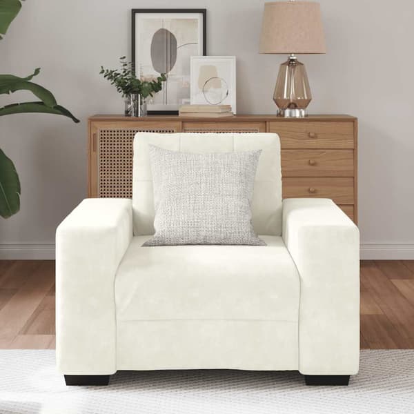 Soffstol gräddvit 100x78x80 cm sammet