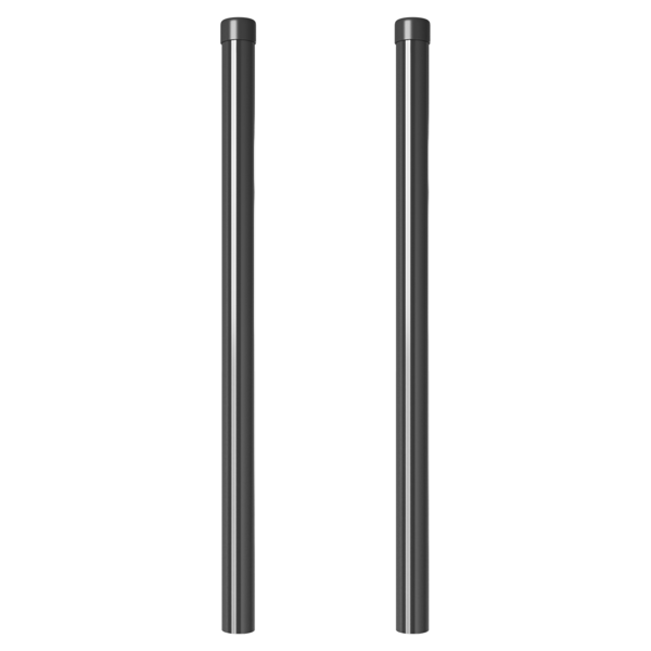 Stängselstolpe 2 pcs Grå 60 cm Pulverlackerad stål