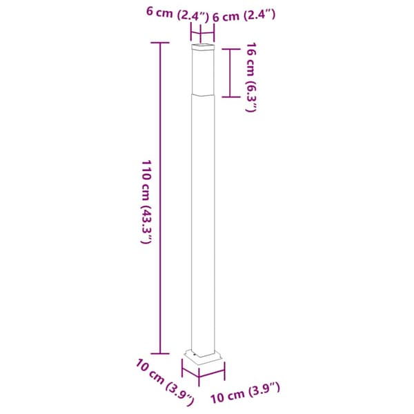 Pollare 110 cm rostfritt stål IP44