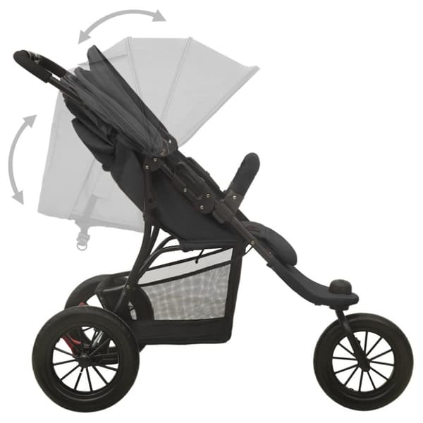 Barnvagn antracit stål
