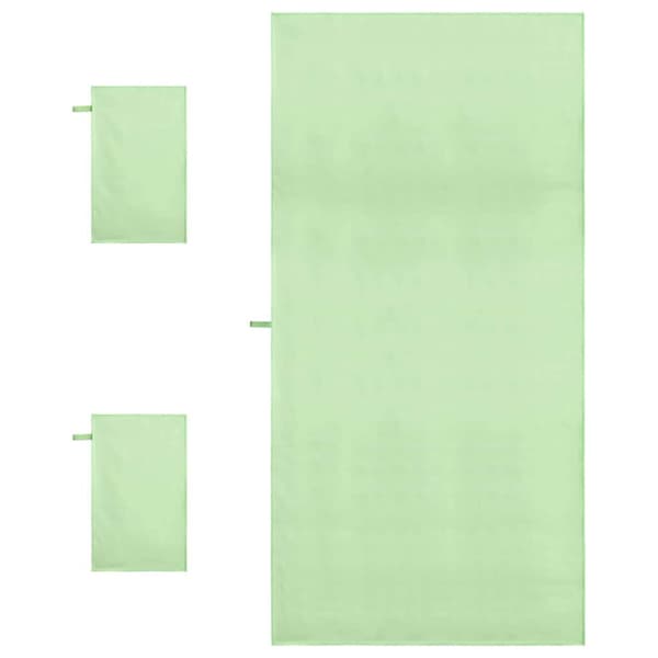 Sporthandduk Set 3 pcs Grön Polyester och polyamid