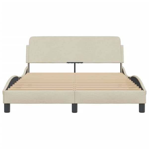 Bed Frame "Dover" Cream 140x200 cm Fabric
