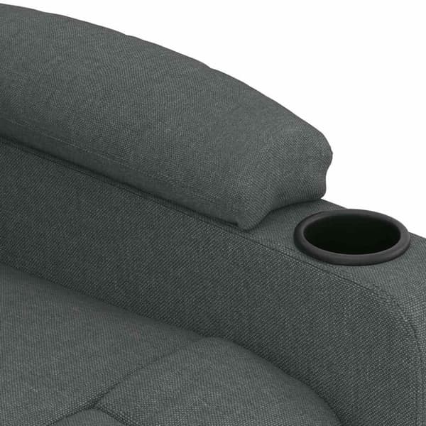 Massagefåtölj mörkgrå tyg
