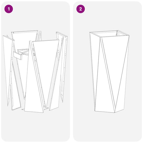 Planteringskärl 2 pcs Silver 30 x 30 x 75 cm Rostfritt stål