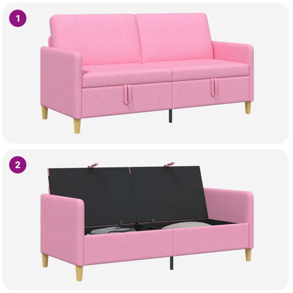 Soffa med förvaring Rosa 172 x 78 x 87 cm Polyester