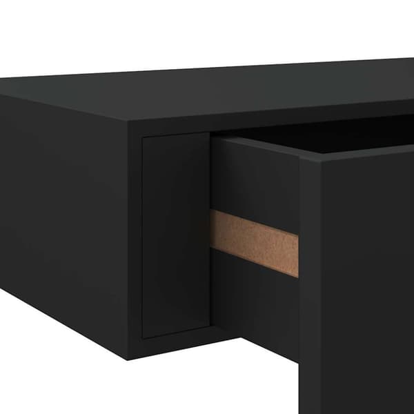 Väggmonterad låda svart 60x23,5x10 cm MDF