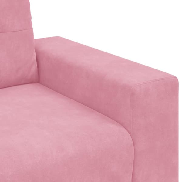 Tvåsitssoffa rosa 180x77x82 cm sammet