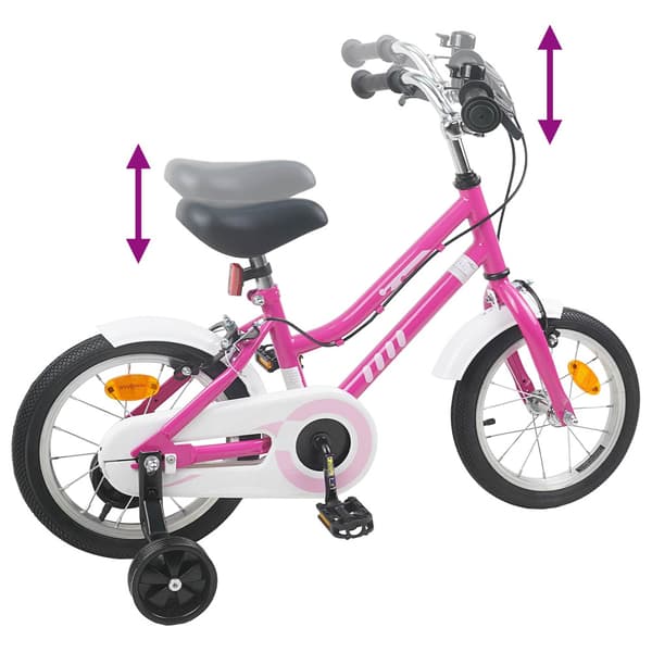 Barncykel 12 Tum för 2-4 åringar Rosa Vit