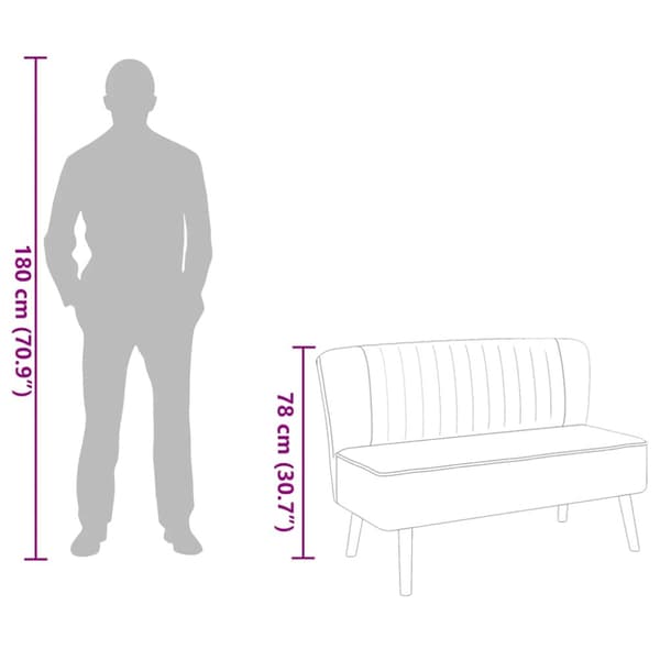 Soffa 117x55,5x77 cm tyg ljusgrå