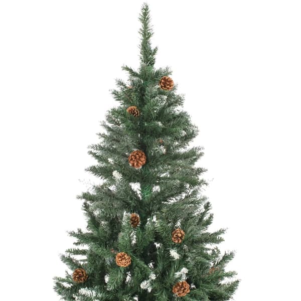 Belyst plastgran med kulor 210 cm