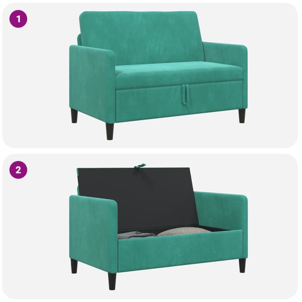 Soffa med förvaring Turkos 122 x 78 x 87 cm Polyester