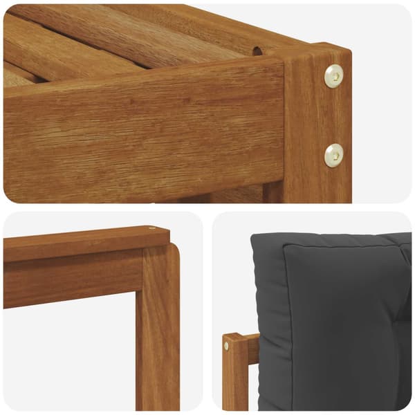 Utomhussoffset med kudde 6 pcs Naturlig och Antracit