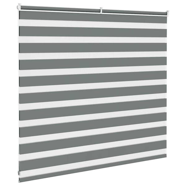 Rullgardin zebra mörkgrå 160x100 cm tyg bredd 155,9cm polyester