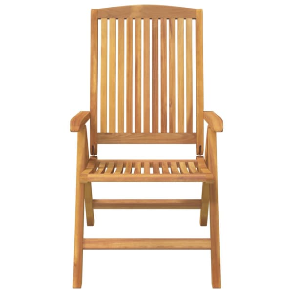 Fällbara fåtöljer med dynor, 6 st, massivt trä, teak