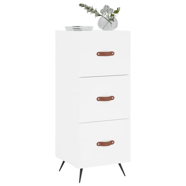 Skänk vit 34,5x34x90 cm konstruerat trä