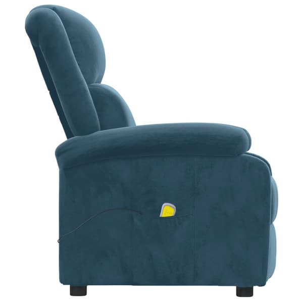 Massagefåtölj blå sammet