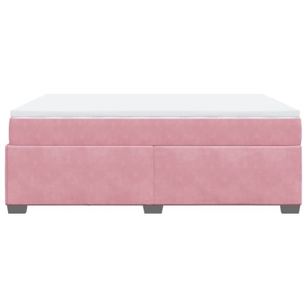 Ramsäng med madrass rosa 160x200 cm sammet