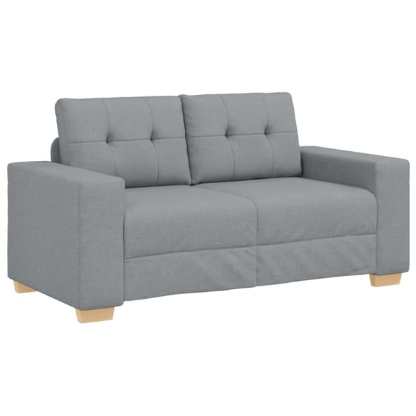 Soffa 3 st Ljusgrå Linnenblandad tyg