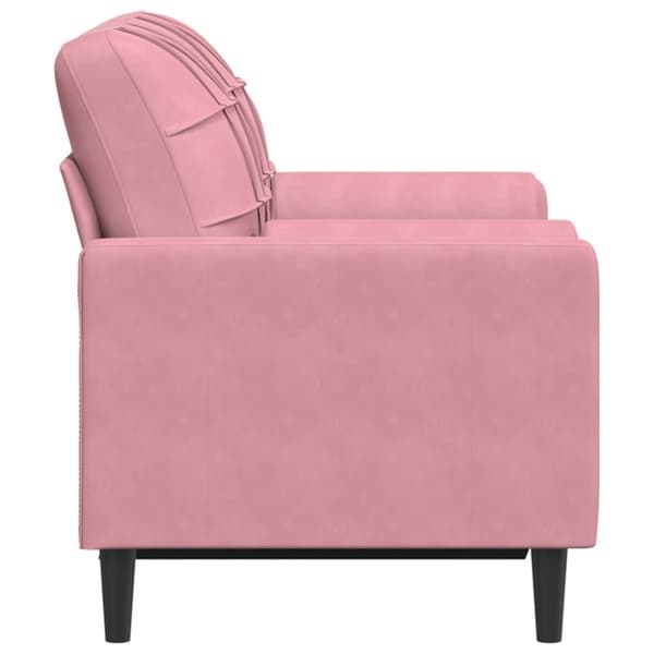 2-sitssoffa med prydnadskuddar rosa 120 cm sammet