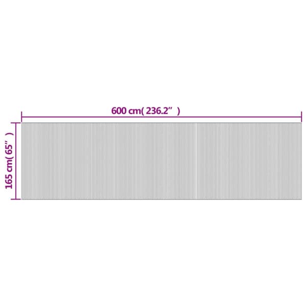 Rumsavdelare brun bredd 600 cm höjd 165 cm bambu