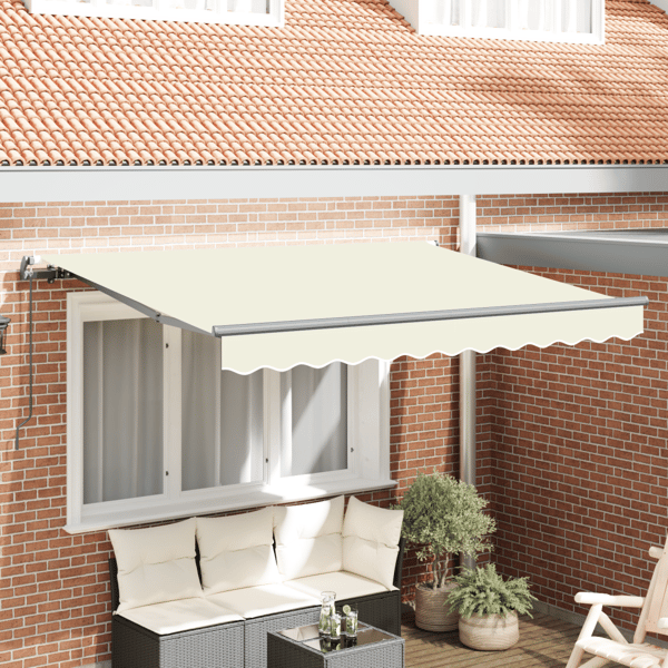 Utfällbar markis Kräm 250 x 200 cm tyg