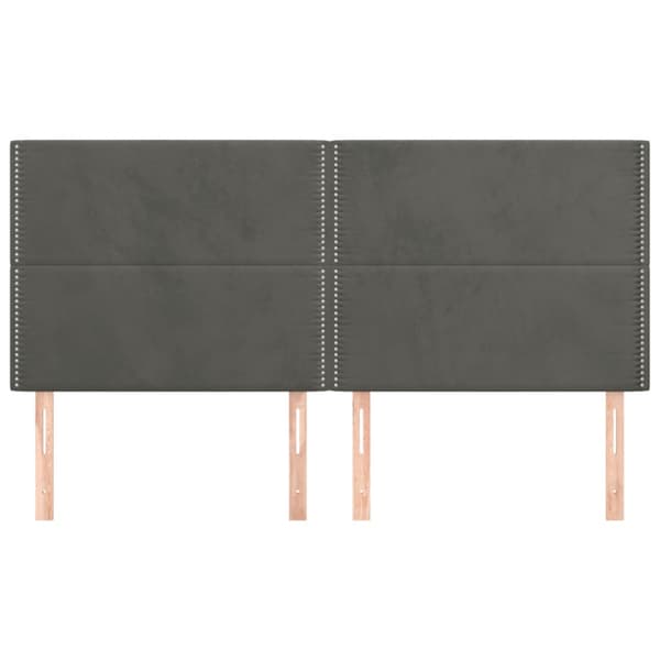 Sänggavel mörkgrå 200x5x118/128 cm sammet