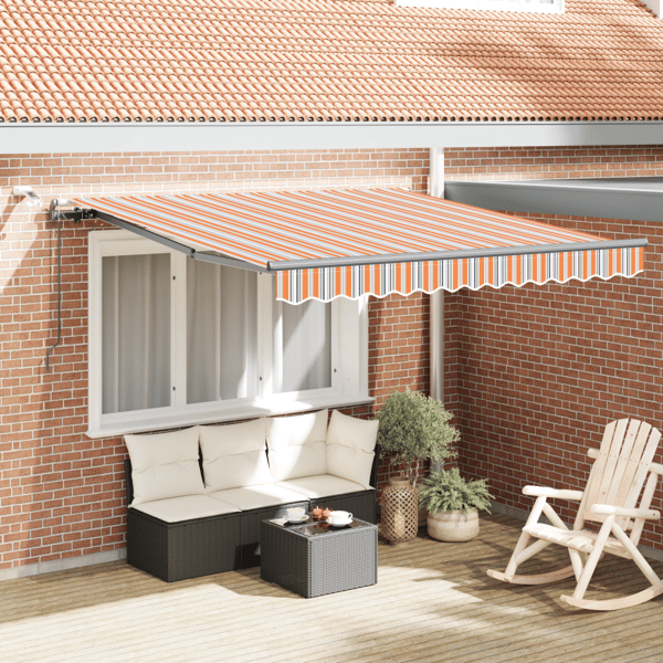Utdragbar markis Flerfärgsdesign 350 x 250 cm Polyester