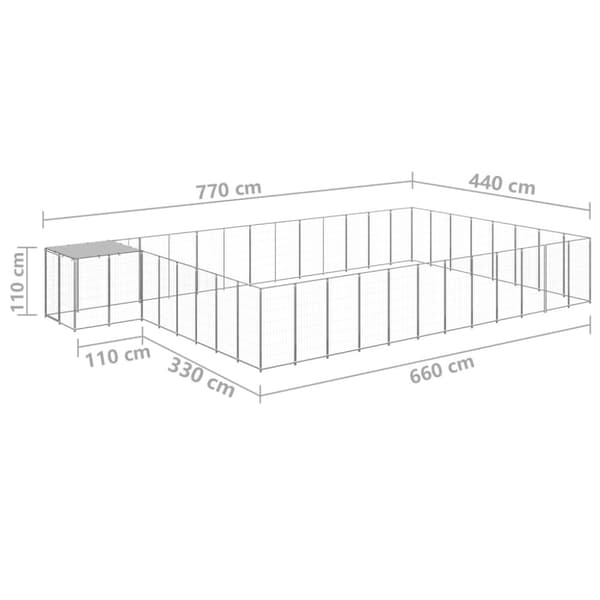 Hundgård silver 30,25 m² stål