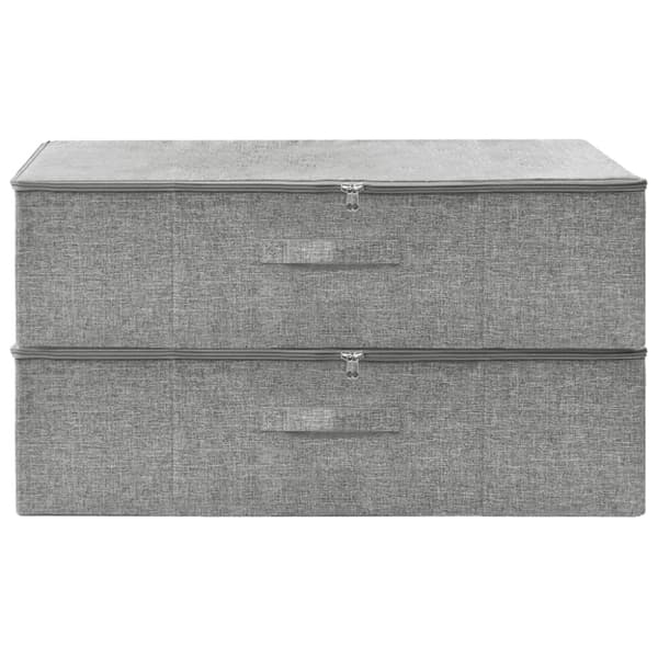 Förvaringslåda 2 st tyg 70x40x18 cm grå
