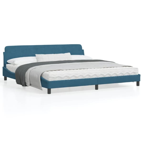 Bed Frame "Dover" Blue 200x200 cm Velvet