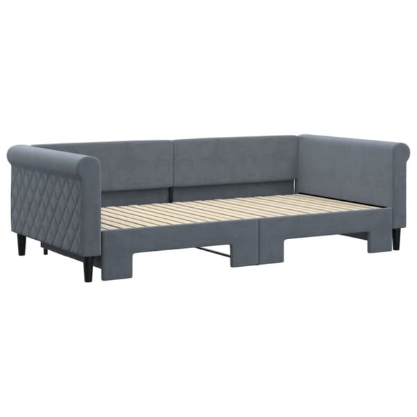 Dagbädd utdragbar mörkgrå 100x200 cm sammet
