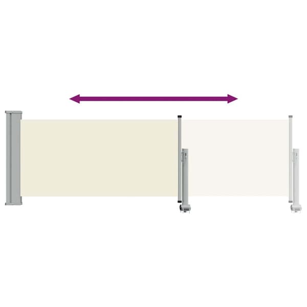 Infällbar sidomarkis 80x300 cm gräddvit