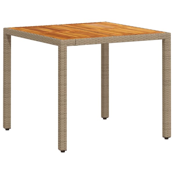 Trädgårdsmöbelset 5 pcs Beige konstrotting