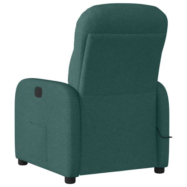 Massagefåtölj mörkgrön tyg