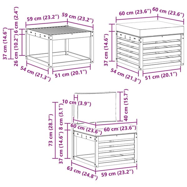 Utomhussoffset med kudde 6 pcs Naturlig och Grädde