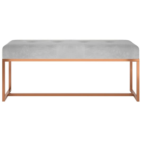 Bänk grå 110x36x45 cm sammet