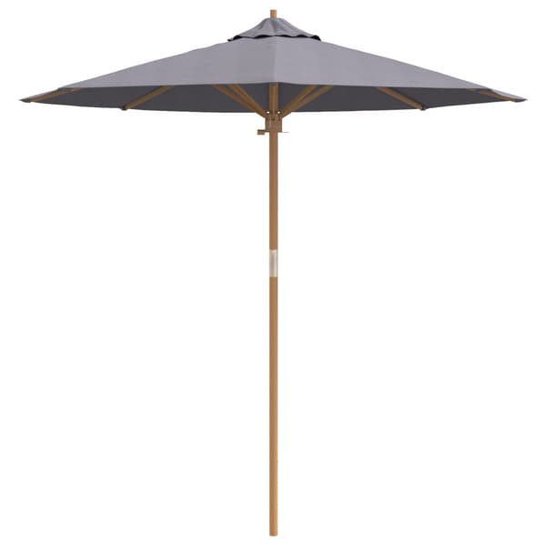 Trädgårdsparasol Mörkgrå Ø 270 x 260 cm Bambu
