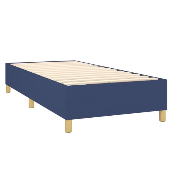 Boxspring-sängram blå 90x200cm tyg