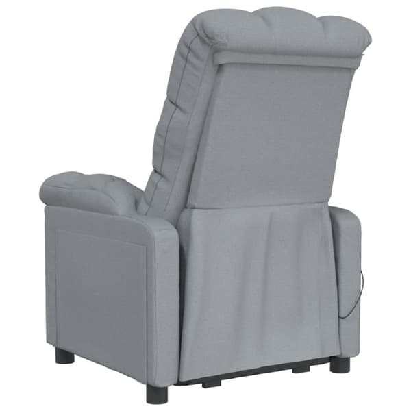 Massagefåtölj ljusgrå tyg